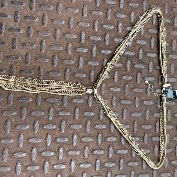 INC International Concept Women Necklace SNK Chain Long Tassel Gold Tone Yneck - Picture 8 of 12